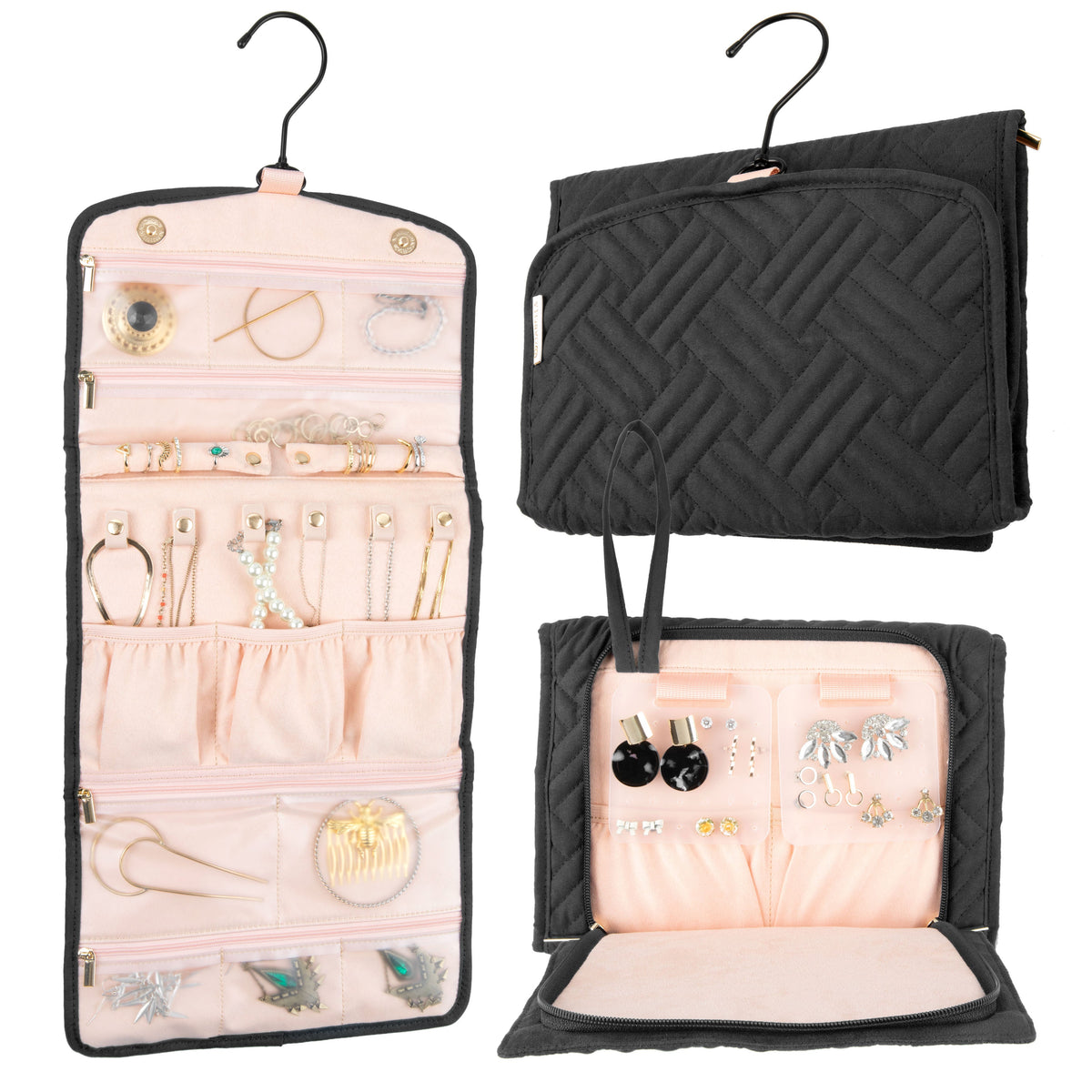 Oabella travel jewelry organizer in Black