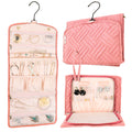 Oabella travel jewelry organizer in Pink, open and folded
